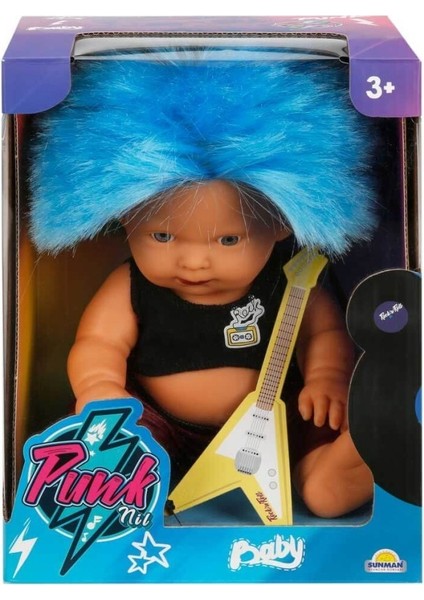 Punkçı Bebek Figürü 25 cm - Mavi Saçlı (Lisinya) fiyatları