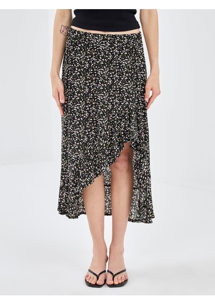 Yeni Sezon Beli Lastikli Çiçekli Kadın Etek modelleri