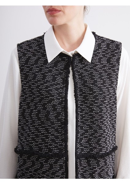 Yeni Sezon Bisiklet Yaka Desenli Kadın Yelek modelleri