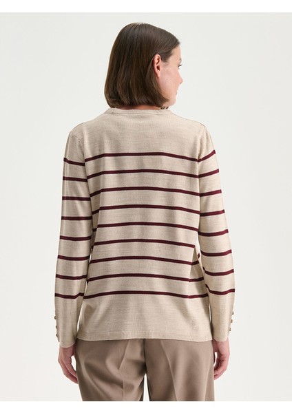 Yeni Sezon Bisiklet Yaka Çizgili Kadın Triko Kazak fırsatları