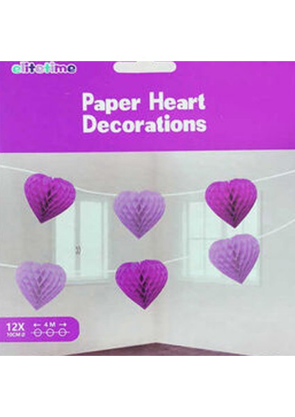 Doğum Günü Süsü Ponpon Kalpli Mor Pk:12