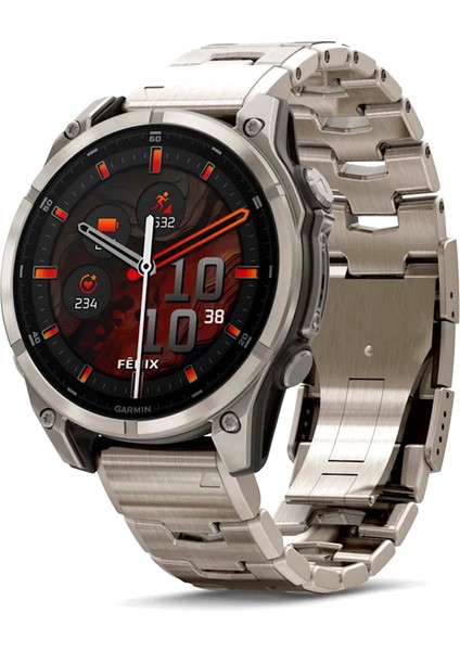 Fenix 8 Amoled Sapphire 47MM Gümüş Titanyum Kayışlı Akıllı Saat