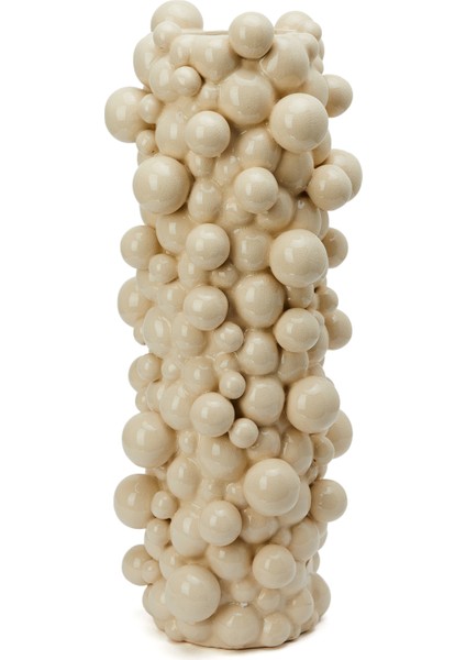 Bubbles Large Beyaz Seramik Vazo