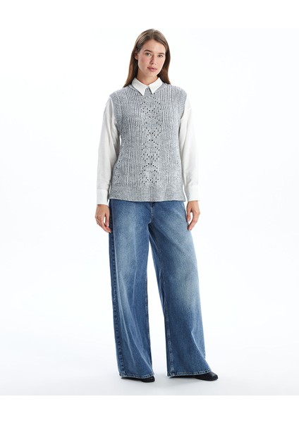 Yeni Sezon Bisiklet Yaka Ajurlu Kadın Triko Süveter fiyatları