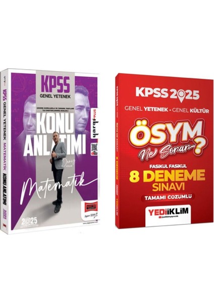 2025 KPSS Genel Yetenek Matematik Konu Anlatımı ve Yediiklim Yayınları 2025 KPSS Genel Yetenek Genel Kültür ÖSYM Ne Sorar Tamamı Çözümlü 8 Fasikül Deneme Sınavı