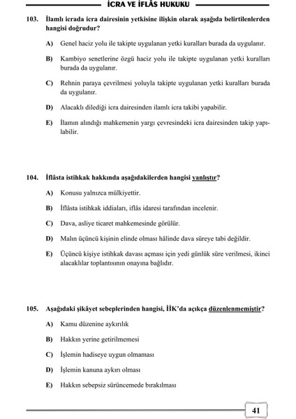 HMGS İcra ve İflas Hukuku Soru Bankası 2.Baskı modelleri