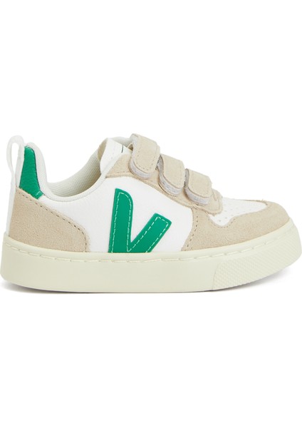 Small V-10 Chromefree Beyaz Çocuk Deri Sneaker