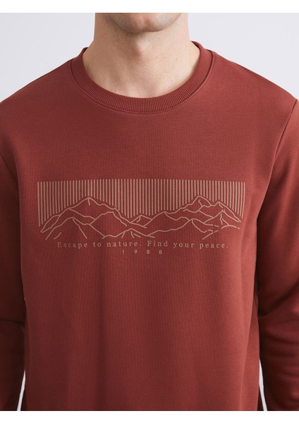 Yeni Sezon Bisiklet Yaka Baskılı Erkek Kalın Sweatshirt modelleri