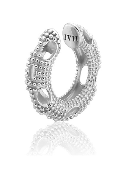 Favia 925 Ayar Gümüş ve Rodyum Kaplama Halka Unisex Kıkırdak Küpe