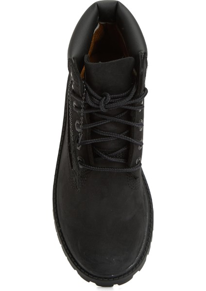 Premium 6 Inch Siyah Unisex Çocuk Deri Bot fırsatları