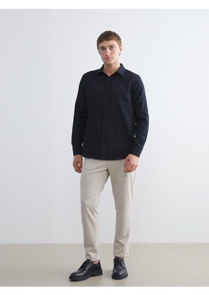 Yeni Sezon Slim Fit Uzun Kollu Armürlü Erkek Gömlek fiyatları