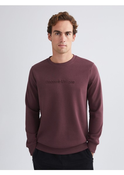 Yeni Sezon Bisiklet Yaka Baskılı Erkek Sweatshirt