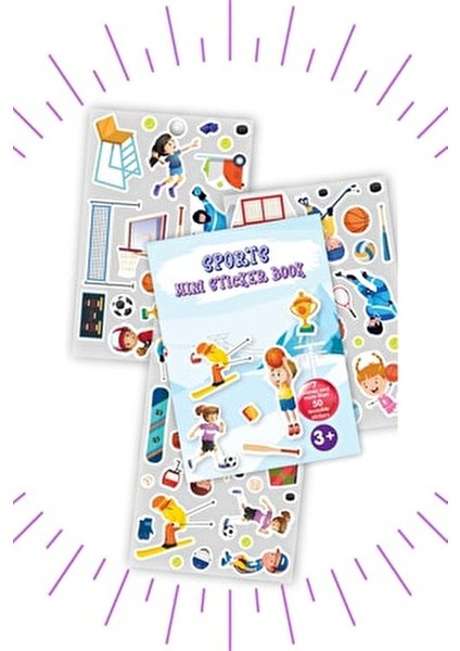Okul Öncesi Eğitici Mini Sticker Kitabı Seti 3-5 Yaş İçin 14 Sayfa İngilizce