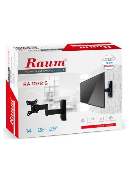 Viewsonic Monitör Uyumlu 14-28 Inç Hareketli Askı Aparatı