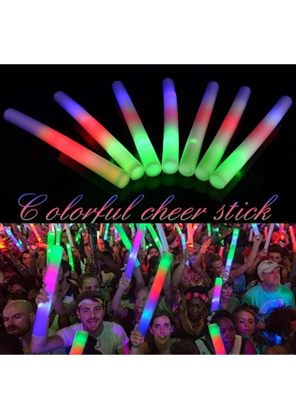 LED Işıklı Rengarenk Sünger Parti Çubuk Işıklı Kauçuk Sopa 46 cm (4887) fırsatları