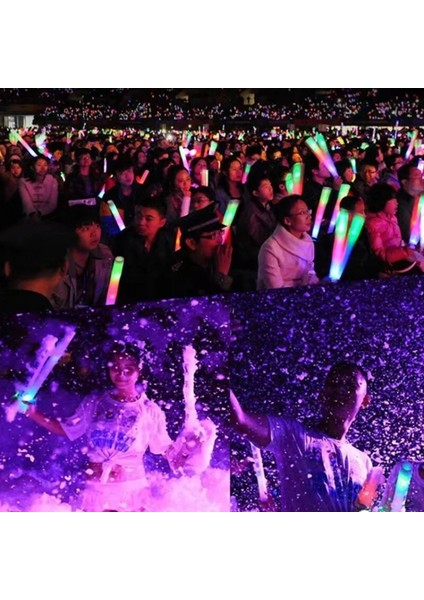 LED Işıklı Rengarenk Sünger Parti Çubuk Işıklı Kauçuk Sopa 46 cm (4887) indirimleri