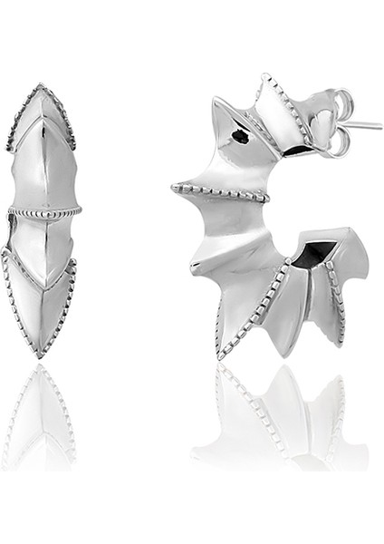 Sirius Earrings 925 Ayar Gümüş ve Rodyum Kaplama Halka Kadın Küpe