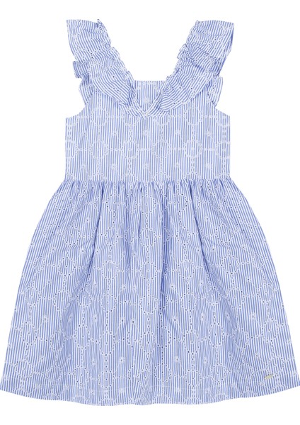 Mavi Askılı Kız Çocuk Elbise