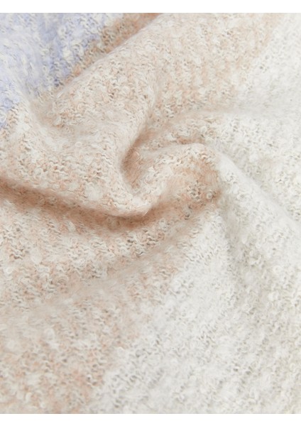 Yeni Sezon Renk Bloklu Saçaklı Kadın Atkı modelleri