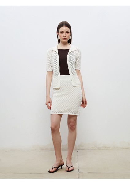 Yeni Sezon Gömlek Yaka Ajurlu Kadın Triko Hırka fiyatları