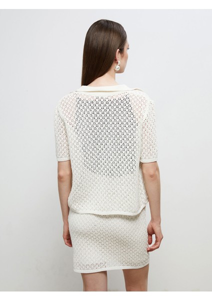 Yeni Sezon Gömlek Yaka Ajurlu Kadın Triko Hırka fırsatları