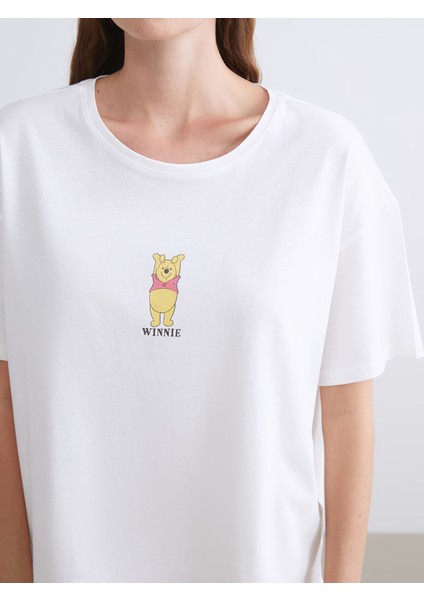 Yeni Sezon Winnie The Pooh Baskılı Kadın Pijama Takımı modelleri