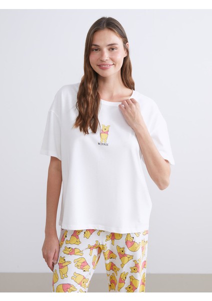 Yeni Sezon Winnie The Pooh Baskılı Kadın Pijama Takımı fırsatları