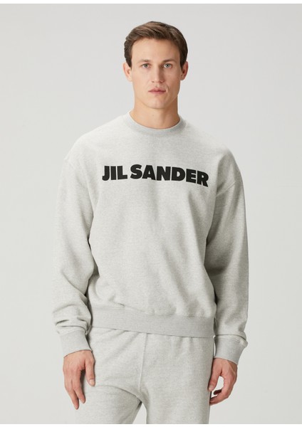 Gri Logo Baskılı Sweatshirt modelleri