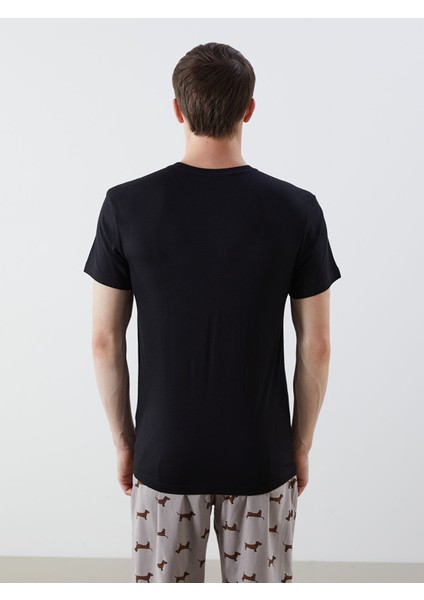 Yeni Sezon Bisiklet Yaka Kısa Kollu Erkek Pijama Üst fırsatları