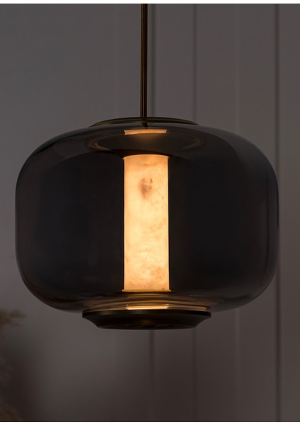 Seul Füme Cam Beyaz Mermer Eskitme Sarkıt Avize fiyatları