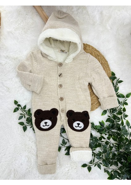 Unisex Model Bebek Astronot Tulum Iç Kısmı Polar Triko Görünümlü