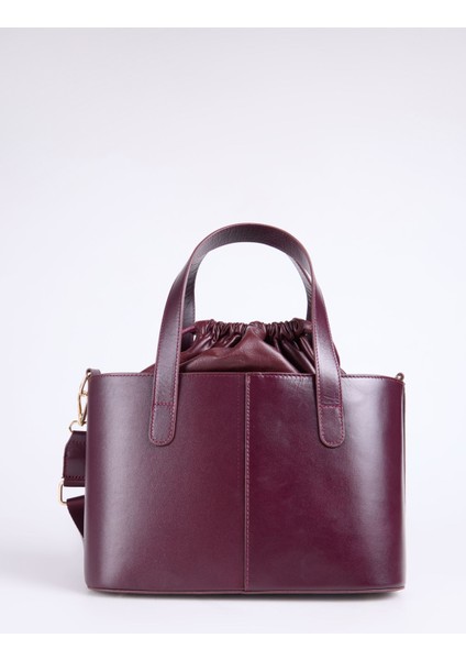 Deri Bordo Kadın Tote Çanta Velma-Terrı modelleri