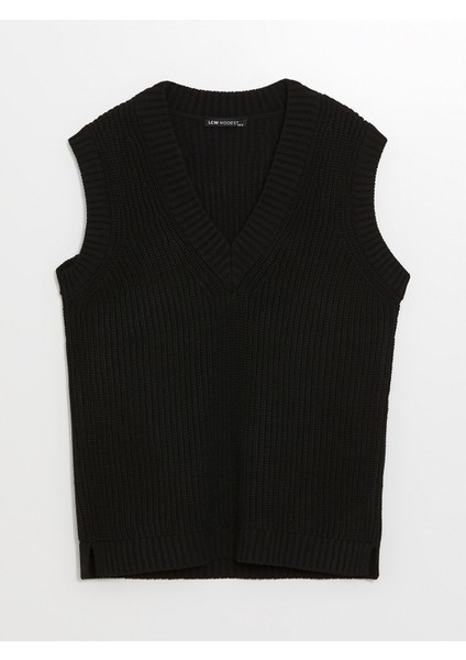 Yeni Sezon V Yaka Düz Oversize Kadın Triko Süveter indirimleri