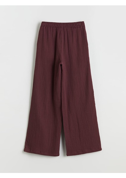 Yeni Sezon Beli Lastikli Dokulu Müslin Kadın Pantolon fiyatları