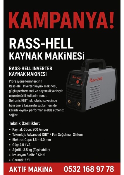 250 AMPER KAYNAK MAKİNASI Rass-Hell
