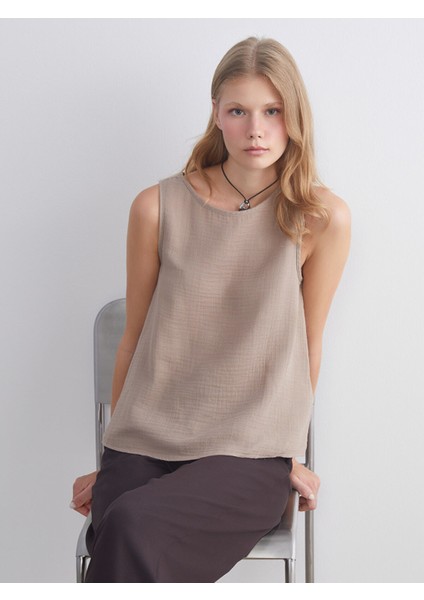 Yeni Sezon Bisiklet Yaka Dokulu Müslin Bluz