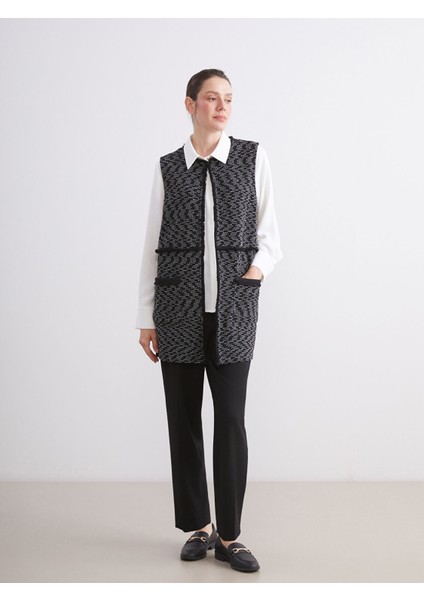 Yeni Sezon Bisiklet Yaka Desenli Kadın Yelek fiyatları