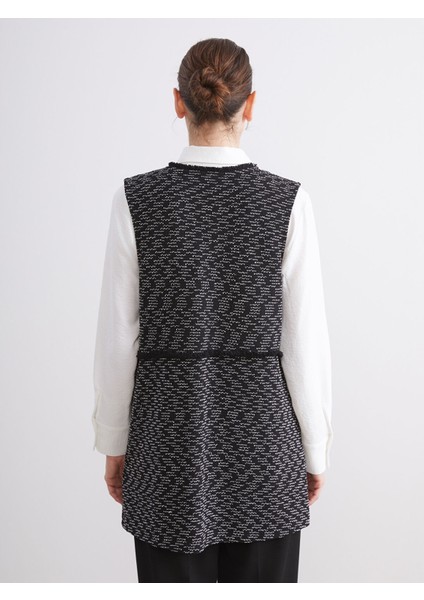 Yeni Sezon Bisiklet Yaka Desenli Kadın Yelek fırsatları