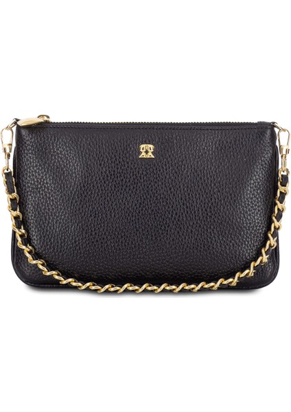 Kaia Siyah Kadın Deri Omuz Çantası