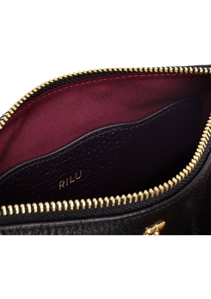 Kaia Siyah Kadın Deri Omuz Çantası modelleri