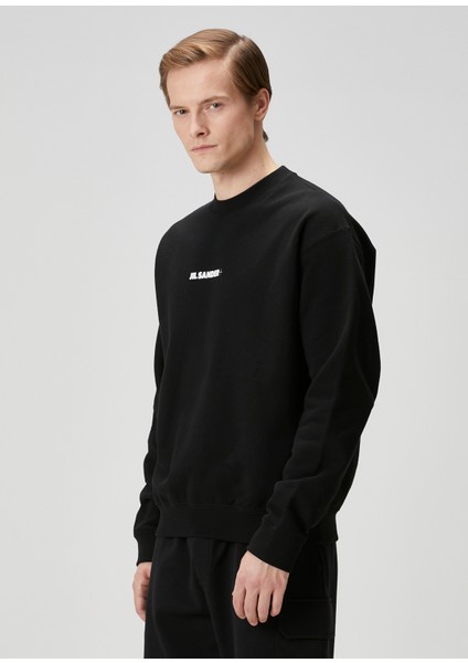 Siyah Logo Baskılı Sweatshirt modelleri