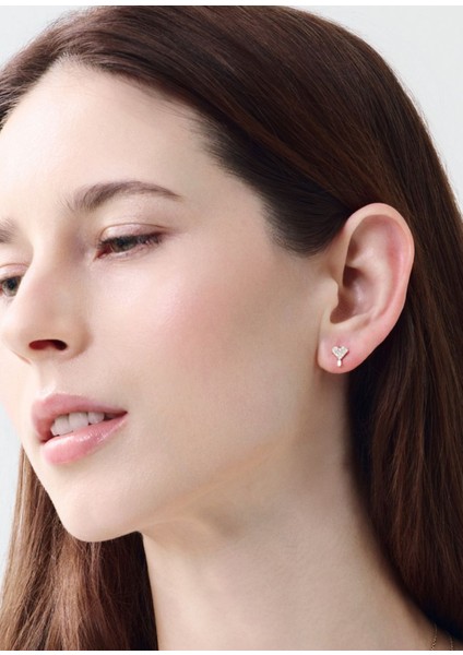 Heart Full Of Diamonds Mini Pırlanta Taşlı 14 Ayar Altın Tek Kadın Küpe fiyatları