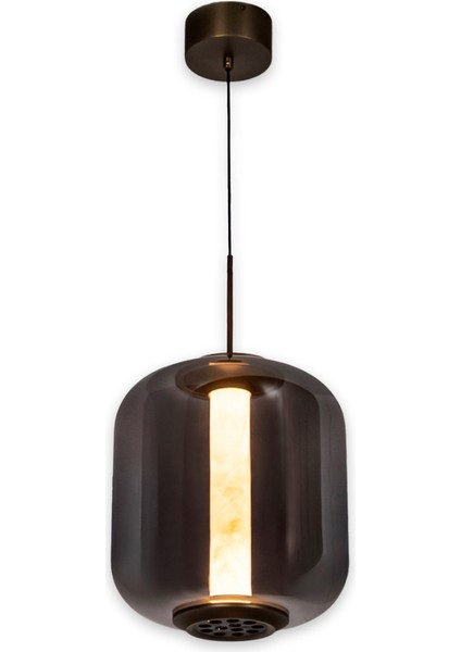 Seul Füme Cam Beyaz Mermer Eskitme Sarkıt Avize