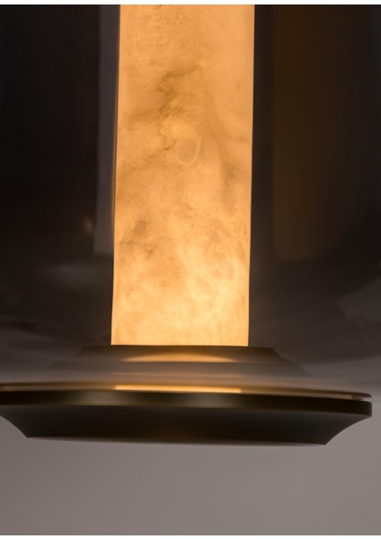 Seul Füme Cam Beyaz Mermer Eskitme Sarkıt Avize