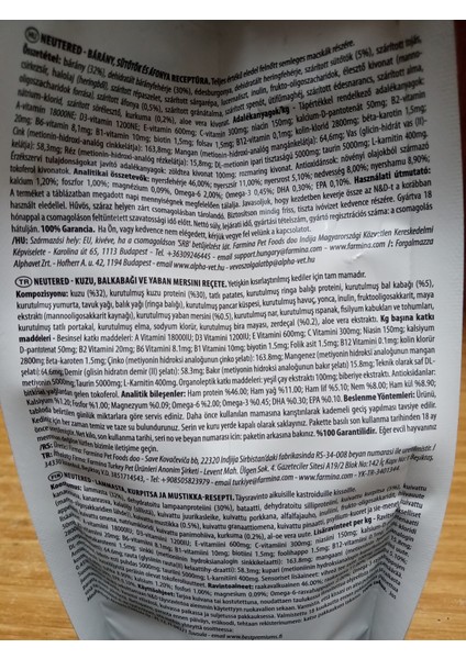 Kuzu Balkabağı ve Yaban Mersini Kısırlaştırılmış Kuru Kedi Mama1.5kg modelleri