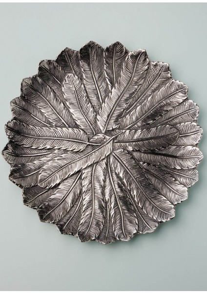 Feather Tray Gümüş Alüminyum Dekoratif Obje fiyatları
