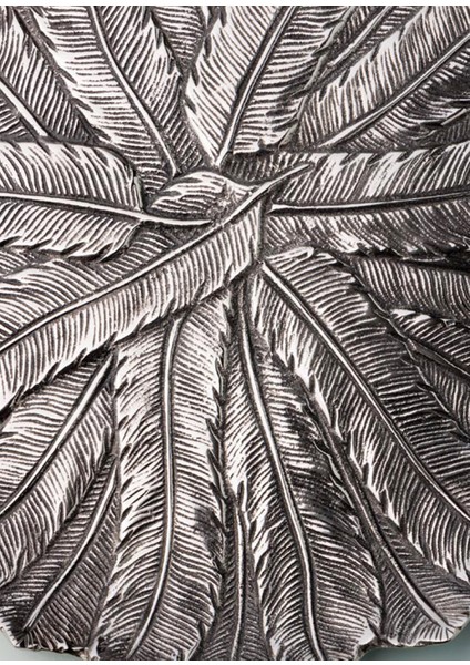 Feather Tray Gümüş Alüminyum Dekoratif Obje modelleri