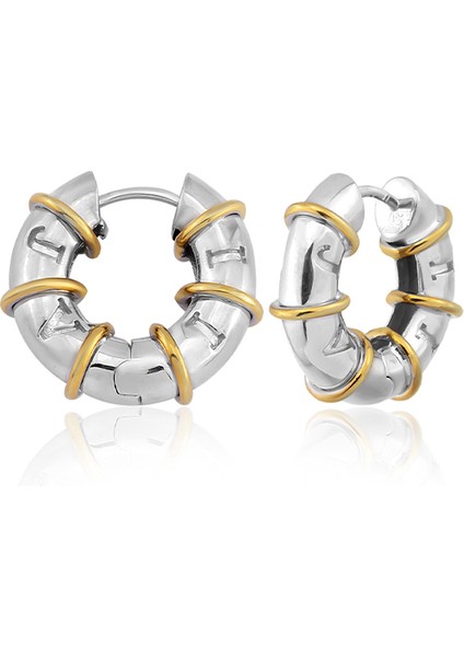 Boron Mini Hoop 925 Ayar Gümüş ve Rodyum Kaplama Halka Kadın Küpe