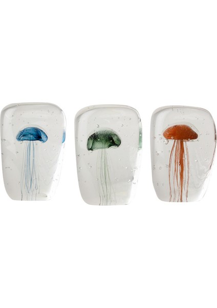 Jellyfishes Cam 3'lü Dekoratif Obje