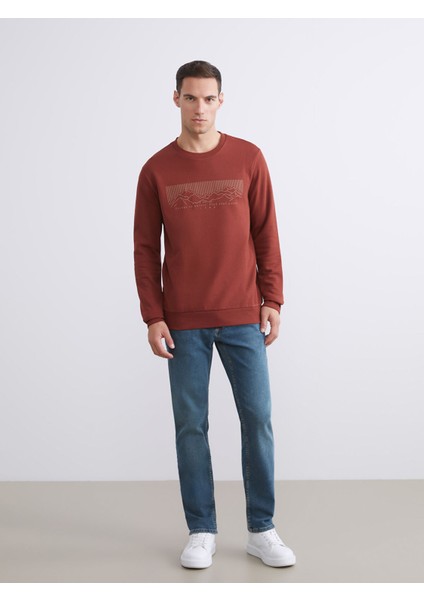 Yeni Sezon Bisiklet Yaka Baskılı Erkek Kalın Sweatshirt fiyatları
